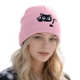 thumbnail image 3 of Women's Knit Hat Cat Embroidered Cute Winter Basic Slouchy Beanie Cap, 3 of 4