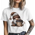 thumbnail image 3 of Camisetas casuales de manga corta con diseño de gnomo y tazas de café para hombre., 3 of 8