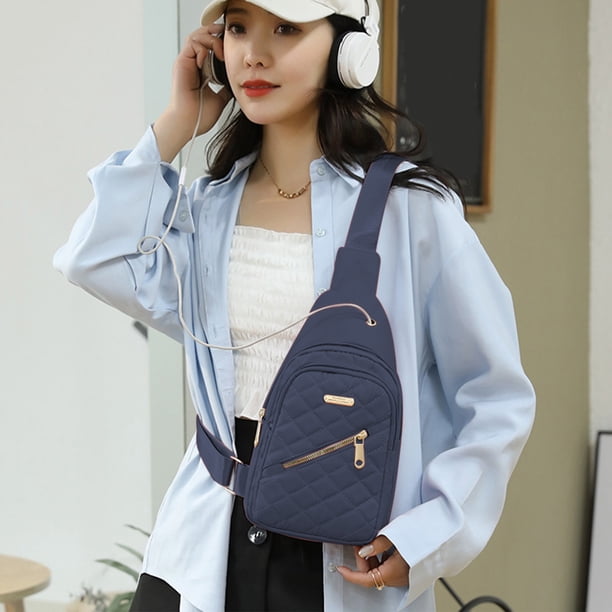 Bolso Bandolera de Viaje Moderno para Hombre y Mujer, Ligero, de Gran Capacidad, de Tela Impermeable, Práctico Bolso Bandolera Frontal.