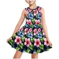 thumbnail image 2 of TGSLY Girls Summer Princess Dresses Cute Flower Printed Sleeveless Suspender Flared Skater Dress Loose Flowy Swing Beach Vacation Sundress with Pockets Multicolor#11 5 Years, 2 of 9