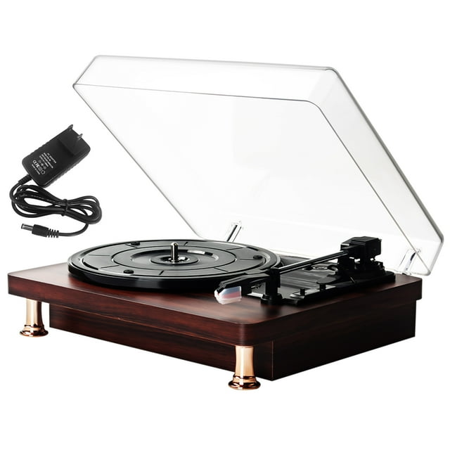 Tocadiscos Vintage inalámbrico con altavoces estéreo incorporados, reproductor de discos de vinilo Retro portátil, altavoces incorporados para el hogar y al aire libre