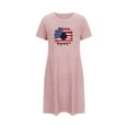 thumbnail image 4 of Lovskoo American Flag Nightgowns for Women Plus Size Night Shirts Patriotic Graphic Short Sleeve Mini Dress Night Gown Dress Casual Pajamas Soft Sleepwear Pink, 4 of 7
