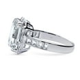 thumbnail image 3 of BERRICLE Sterling Silver Halo Wedding Engagement Rings Step Emerald Cut Cubic Zirconia CZ Vintage Inspired Art Deco Ring for Women, Rhodium Plated Size 6, 3 of 9