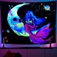 thumbnail image 4 of CUH UV Reactive Luminous Tapestry Throw Cover Tapestry Wall Hanging Tapestries Psychedelic Hippie Blacklight Tapestry 2#Moon W:91"xL:71", 4 of 4