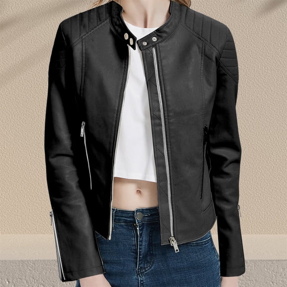 Genuine Leather Jacket Women Water Resistant Warm Motorbike Riding Jacket for Women