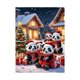 thumbnail image 1 of Manta navideña Manta navideña con pandas Manta navideña de invierno Manta suave para el ocio Manta cálida para la siesta Manta navideña con gorro de Papá Noel (130 x 150 cm), 1 of 4