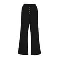 thumbnail image 4 of cfhntfmh Flare Sweatpants Women Drawstring High Waisted Wide Leg Joggers Casual Fleece Bootcut Yoga Pants with Pockets（Black,XX-Large), 4 of 6