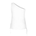 thumbnail image 5 of Lindreshi Tank Tops for Women Women Girls Solid Skew Collar Sleeveless Bandage Shirt Polluver Blouse Tank Tops, 5 of 9