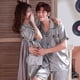 thumbnail image 5 of Pijamas de seda de hielo para mujer, pijamas de pareja, pantalones cortos de verano de manga corta para hombre, traje de talla grande, ropa de casa, 5 of 6