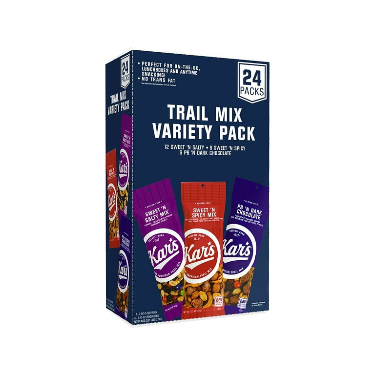 Kars Gluten-Free Nut Trail Mix Variety Pack, Peanut & Chocolate