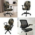 thumbnail image 2 of SCRAWLGOD Stretch Computer Chair Cover with Armrest Covers Easy to Remove Desk Chair Slipcover Stain Resistant High Back Chair Protector, 4 Pcs Set, Marble Print Golden Black, 2 of 7