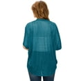 thumbnail image 4 of Made by Johnny Women's Short Sleeve Open-Front Batwing Cardigan XXL TEAL_BLACK, 4 of 6