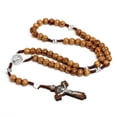 thumbnail image 3 of Rugged Durable Rosary Beads Necklace Catholic for Men with St Benedict Medal or Mary Medal and Enamel Jesus Crucifix Cross Catholic Religious Gifts, 3 of 5