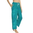thumbnail image 2 of Xecao Blue Green Glitter Women's Straight Lounge Pajama Pants: The Epitome of Relaxed Sleepwear, 2 of 9