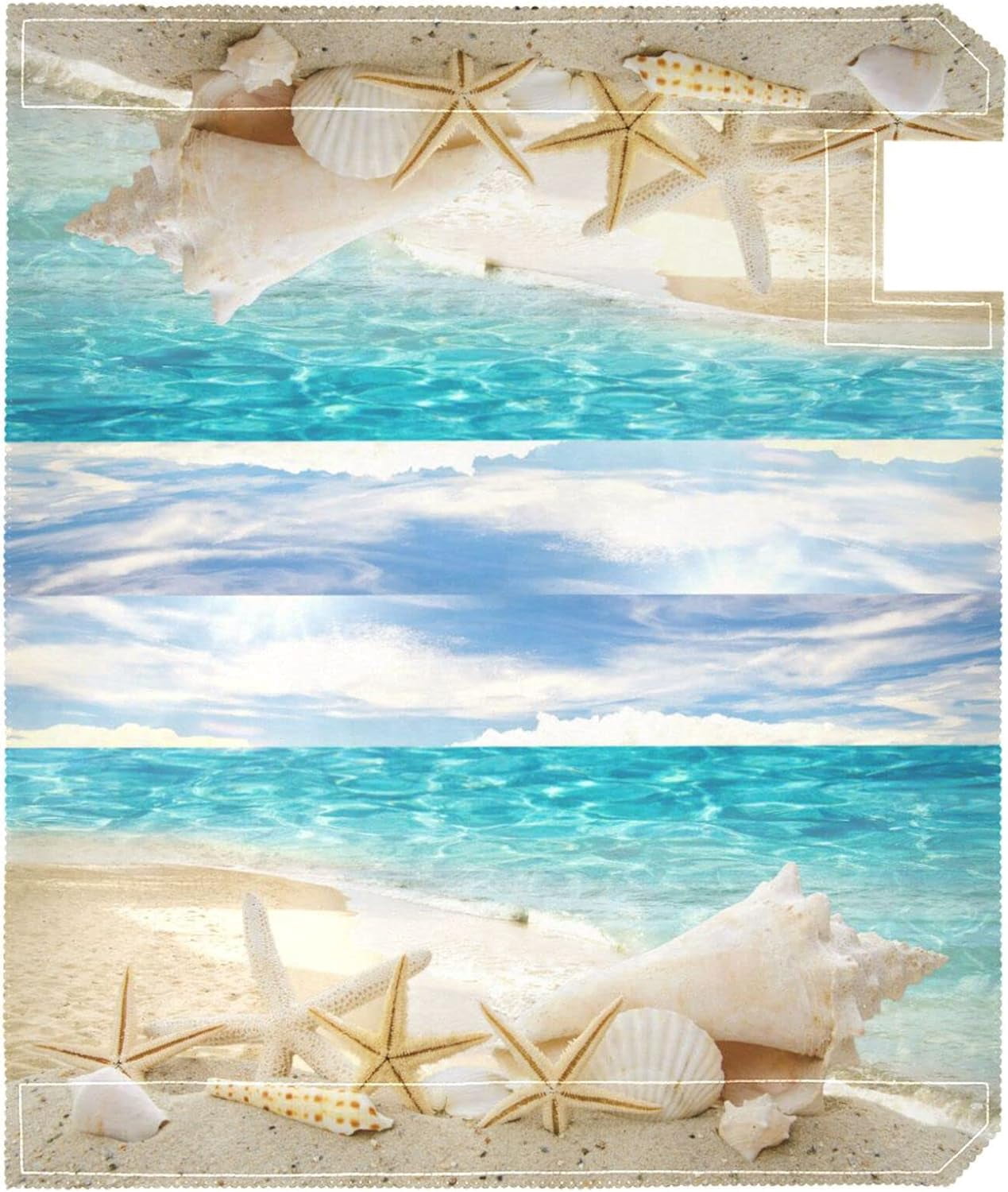 Beach Sunny Sky Mailbox Cover Summer Starfishs Seashells Mailbox Covers Magnetic Large Oversized 21"X25.5" Mailbox Wraps Post Letter Box Cover Garden Decorations