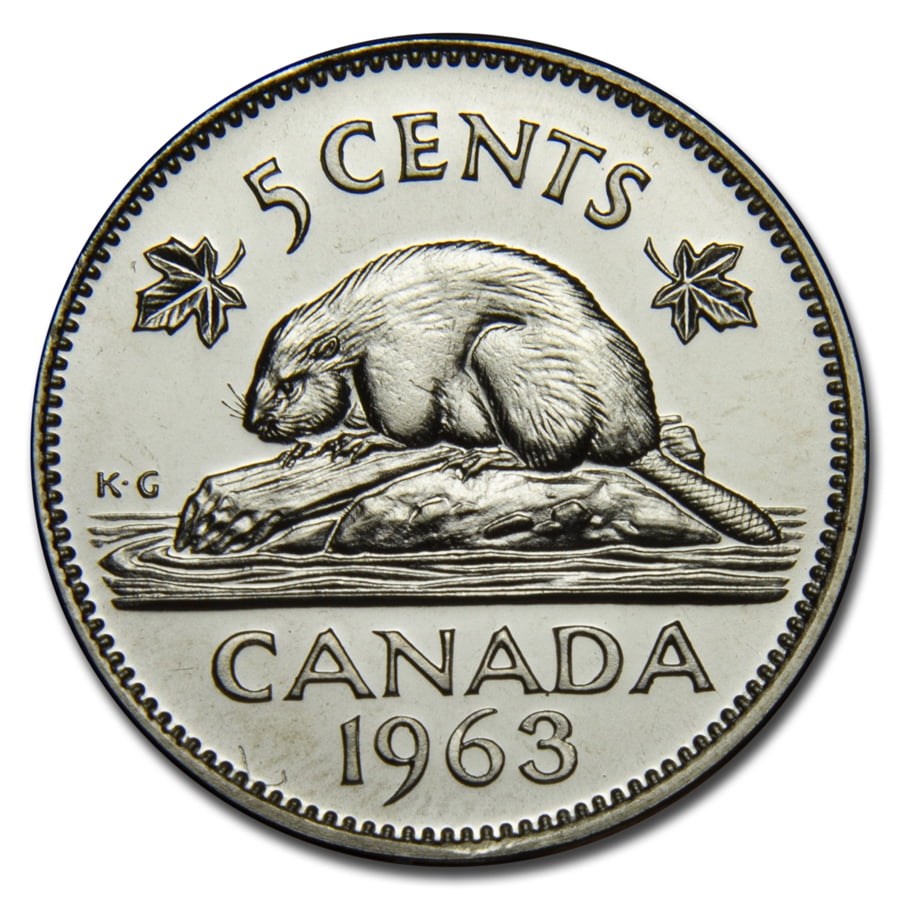 1963 Canada Nickel 5 Cents BU/Prooflike - Walmart.com