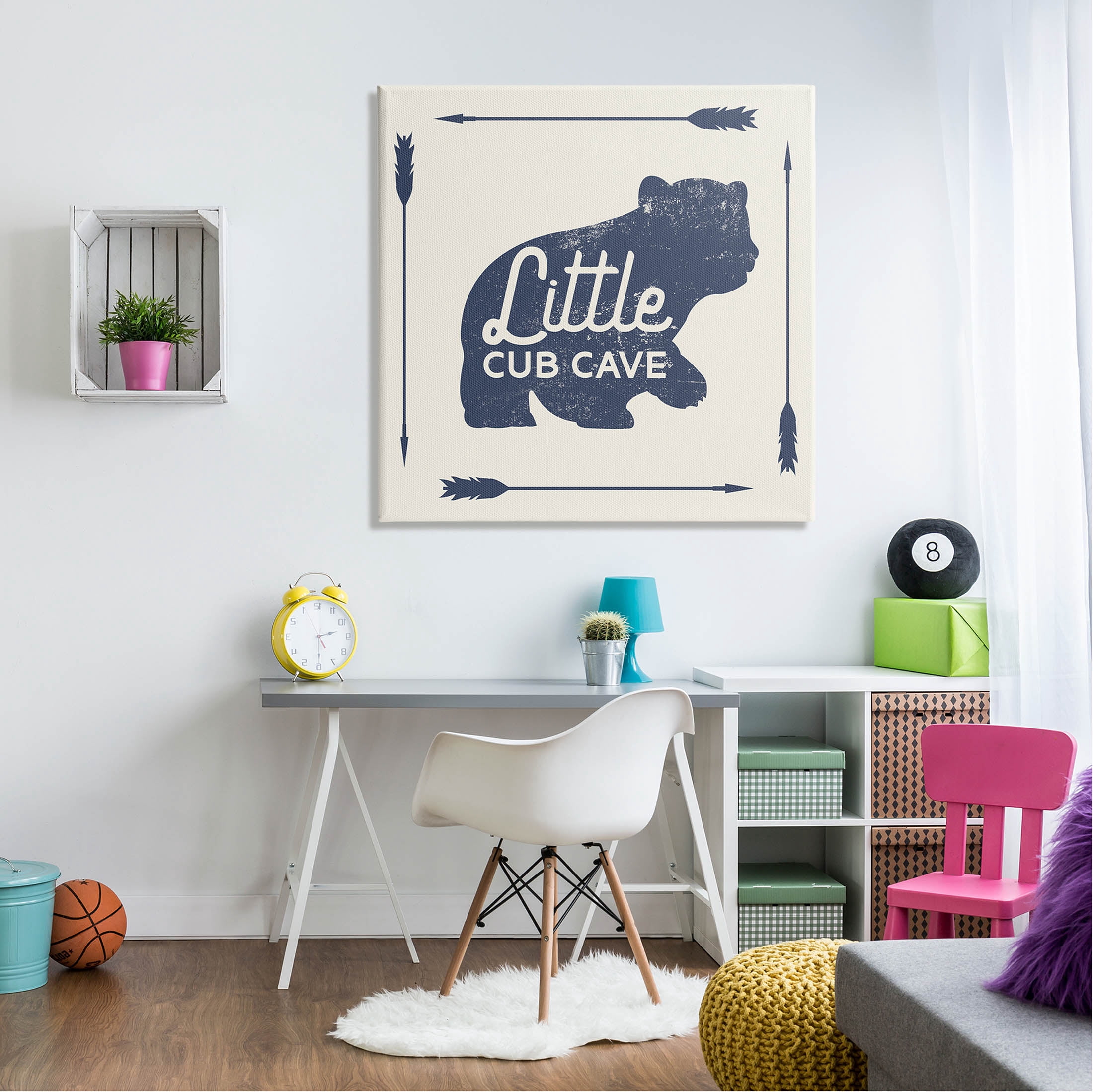 Stupell Industries Little Cub Cave Bear Sign Graphic Art Gallery Wrapped Canvas Print Wall Art, Design by Lil' Rue