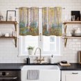 thumbnail image 2 of Yellow Blue Oil Painting Kitchen Curtains Small Short 39 Inch Length, Contemporary Abstract Art Grommet Top Bedroom Living Room Curtains, Light Filtering Cafe Curtain Drapes 2 Panels Set 55''x39'', 2 of 9
