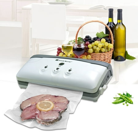 Fresh World Multi-function Vacuum Packaging Machine Household Automatic Vacuum Sealer Packer Fresh Food Saver Vacuum Sealing System for Sous Vide Cooking Dry or Moist Food Includes Roll Vacuum