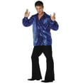 thumbnail image 1 of Plus Size Disco Inferno 70s Sequin Costume - Blue, 1 of 1