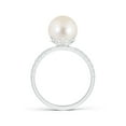 thumbnail image 2 of ANGARA Classic Freshwater Cultured Pearl & Diamond Solitaire Ring in 925 Sterling Silver for Women | June Birthstone, Birthday, Anniversary, Jewelry Gift for Women | Pearl Ring, 2 of 10