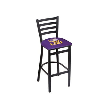 L004 - 25" Black Wrinkle Louisiana State Stationary Counter Stool with Ladder Style Back by Holland Bar Stool Co.