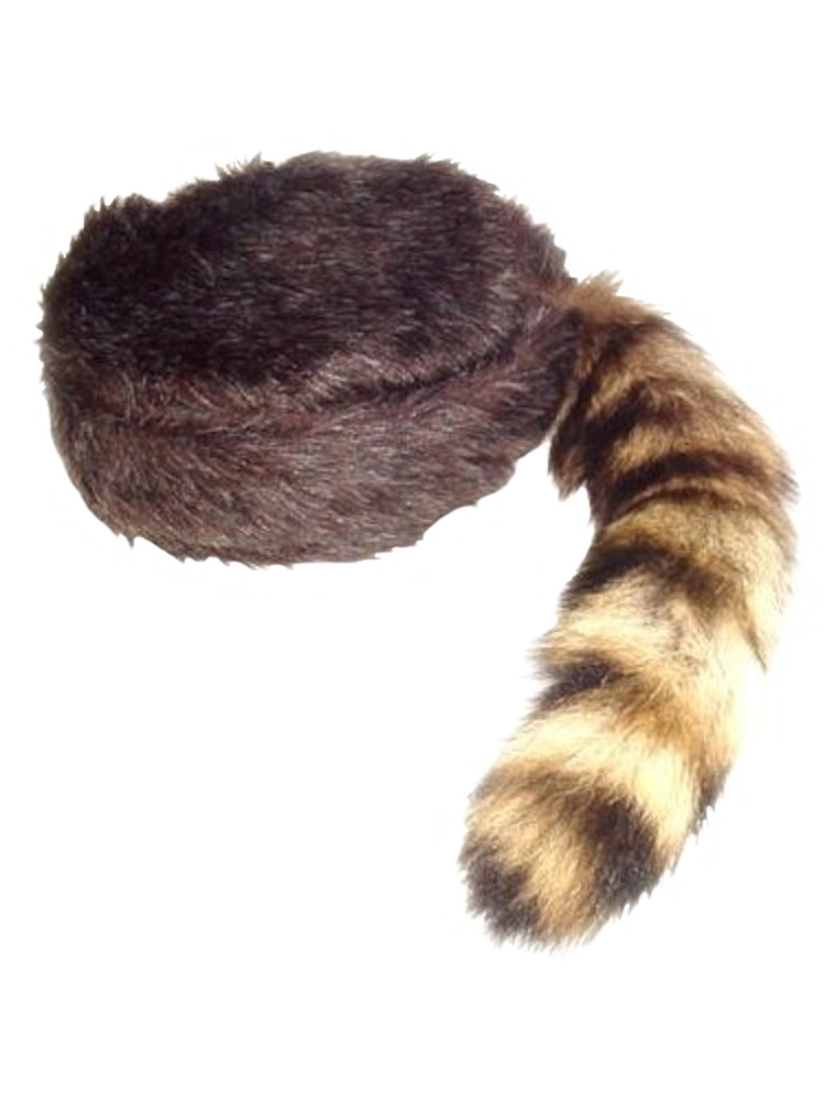 Faux Coonskin Daniel Boone Cap Hat 