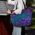 thumbnail image 4 of Wukai Purple and Green Glitter Print Zipper Bag,large Beach Tote Bag,Waterproof Sandproof Bag,Grocery and Picnic Tote Travel Bag, 4 of 5