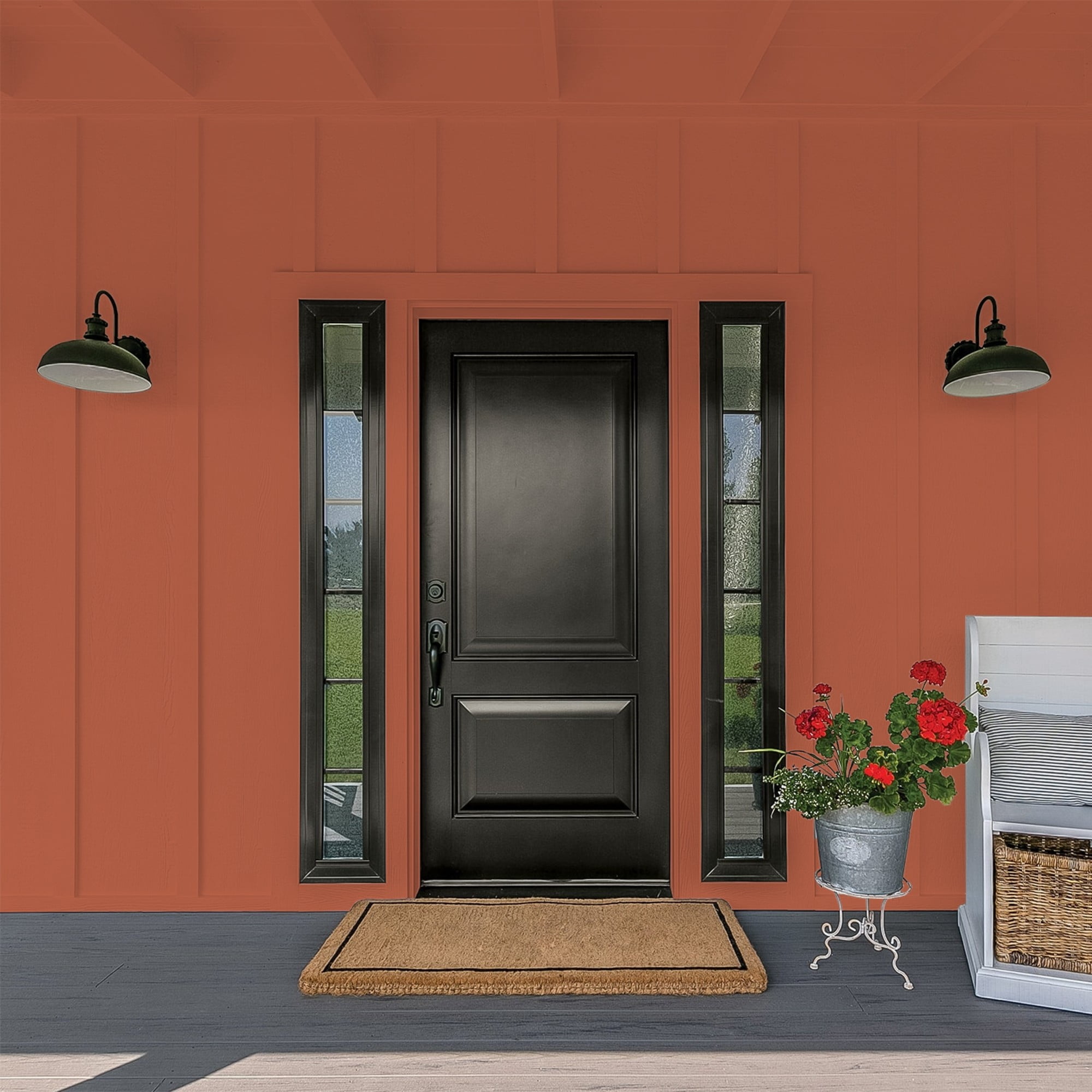 Glidden HEP Ancient Copper / Orange Flat Exterior Paint with Primer, 1 Gallon