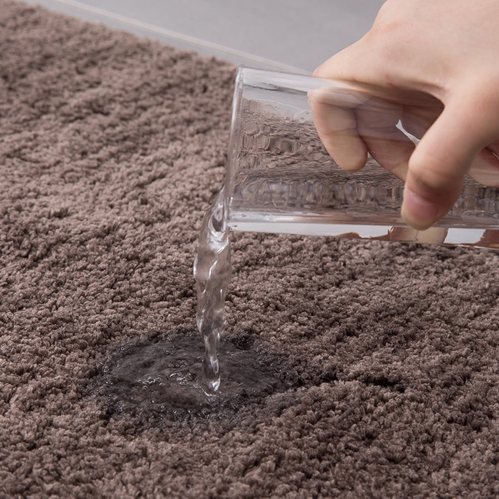 Soft Brown Bathroom Rugs Absorbent Non-Slip Backing 20" x 32" Fluffy Microfiber Bath Mats Machine Washable