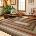 thumbnail image 3 of Homespice Decor 511805 20 x 30 in. Gingerbread Jute Rectangular Braided Rug - Brown, Deep Red, 3 of 5