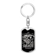thumbnail image 1 of Tarot Card Strength Card Keychain Dog Tag Stainless Steel or 18k Gold, 1 of 8