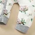 thumbnail image 7 of Kucnuzki Newborn Baby Boy Clothes 9 Months Winter Jumpsuit Bodysuit 12 Months Long Sleeve Little Koala Prints Button-Up Overall Jumpsuit Hat 2PCS Set Gray, 7 of 7