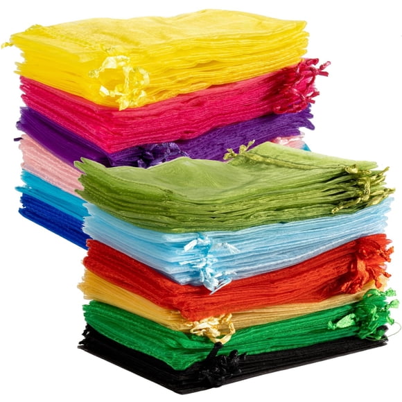 Bolsas de organza Sukh, 120 unidades, multicolores, 10 x 15 cm, joyería de regalo