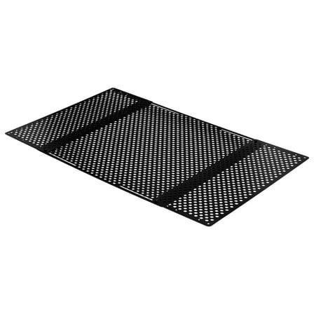 KFFKFF Adjustable RV Screen Door Protector, Fits 22 to 31.5 Inches, Durable Door Grille with Honeycomb Design, Easy Installation, Iron Entry Guard for Pet Safety, Black