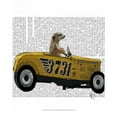 thumbnail image 3 of Fab Funky 20x24 Black Modern Framed Museum Art Print Titled - Meerkat in Hot Rod, 3 of 5