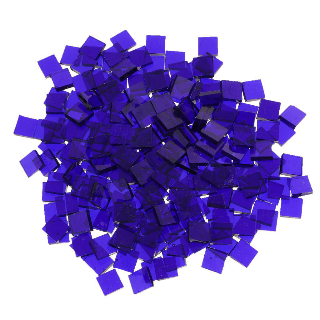 10mmx10mm Blue Small Glass Square Mirrors 100 Pieces Crafts Mirror Mosaic Tiles 