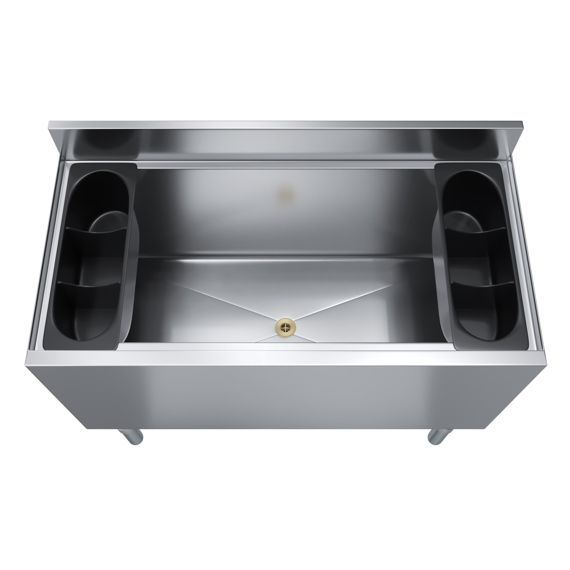 AmGood Underbar Ice Bin 18.5 in. x 36 in. x 30 in. | Stainless Steel Ice Chest With Sliding Lid | NSF