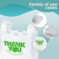 thumbnail image 2 of Pack of 1000 Carry-Out Plastic Bags 11.5 x 6.5 x 21. T-Shirt Bags 11 1/2 x 6 1/2 x 21. Ultra Thin Design 0.65 mil. Preprinted Shopping Bags. Poly Bags for Shopping, Restaurant, Clothes., 2 of 5