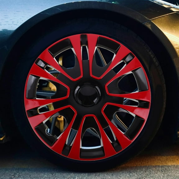 PBPBOX Wheel Hub Trim Cover for Car Wheels Red Plastic PP 1Set