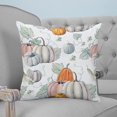 thumbnail image 3 of Decorative Throw Pillow Cover Thanksgiving Watercolor Pumpkins Halloween Recipe Fall Decoration Pillow Case Square Cushion Cover Super Soft Brushed Fabric Pillowcase for Home Couch Sofa, 18" x 18", 3 of 6