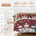 thumbnail image 6 of Christmas Snowman Bedding Duvet Cover Set Queen Size 4 Pieces Pine Christmas Tree Red Plaid Bedding Set with Zipper Closure, 1 Comforter Cover 90x92 Inches 1 Flat Sheet & 2 Pillow Cases, 6 of 7