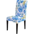 thumbnail image 2 of Chair Covers for Dining Chairs Set of 4 Blue Leaves Chair Protectors Covers Seat Covers for Dining Chairs for Dining Room Hotel Kitchen, 2 of 6