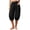 Black-1, variant on Womens Summer Capri Pants with Pockets Elastic Waist Baggy Boho Balloon Casual Capri Lounge Beach Trousers