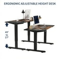thumbnail image 5 of Electric Standing Desk, Adjustable Desk, Computer Desk&nbsp;with LED Display and Type-C Fast Charge, 55 Inch Double Beam Frame, Anti-Collision for Home Office, Black and Brown, 5 of 11
