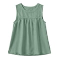 thumbnail image 6 of Summer Linen Tank Top for Women 2026 Cotton Sleeveless Crewneck Shirt Casual Loose Business Lightweight Breathable Office Daily Wear Tops by Gbobgt Green 3XL, 6 of 6