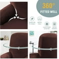 thumbnail image 5 of Rich Velvet Recliner Slipcover - 1 Piece Stretch Cover for Power Lift Chairs with Side Pocket, Soft Thick Furniture Protector Fits Standard/Large Electric Recliners (Brown), 5 of 11