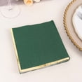 thumbnail image 2 of Efavormart 50 Pack | 2 Ply Soft Hunter Emerald Green With Gold Foil Edge Party Paper Napkins, Dinner Cocktail Beverage Napkins, 2 of 5