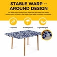 thumbnail image 4 of Navy Blue Geometric Table Cloths for 6 Foot Rectangle Tables, Vintage Abstract Art Patio Waterproof Elastic Fitted Tablecloths, Washable Rectangular Table Cover for Camping, 4 of 8