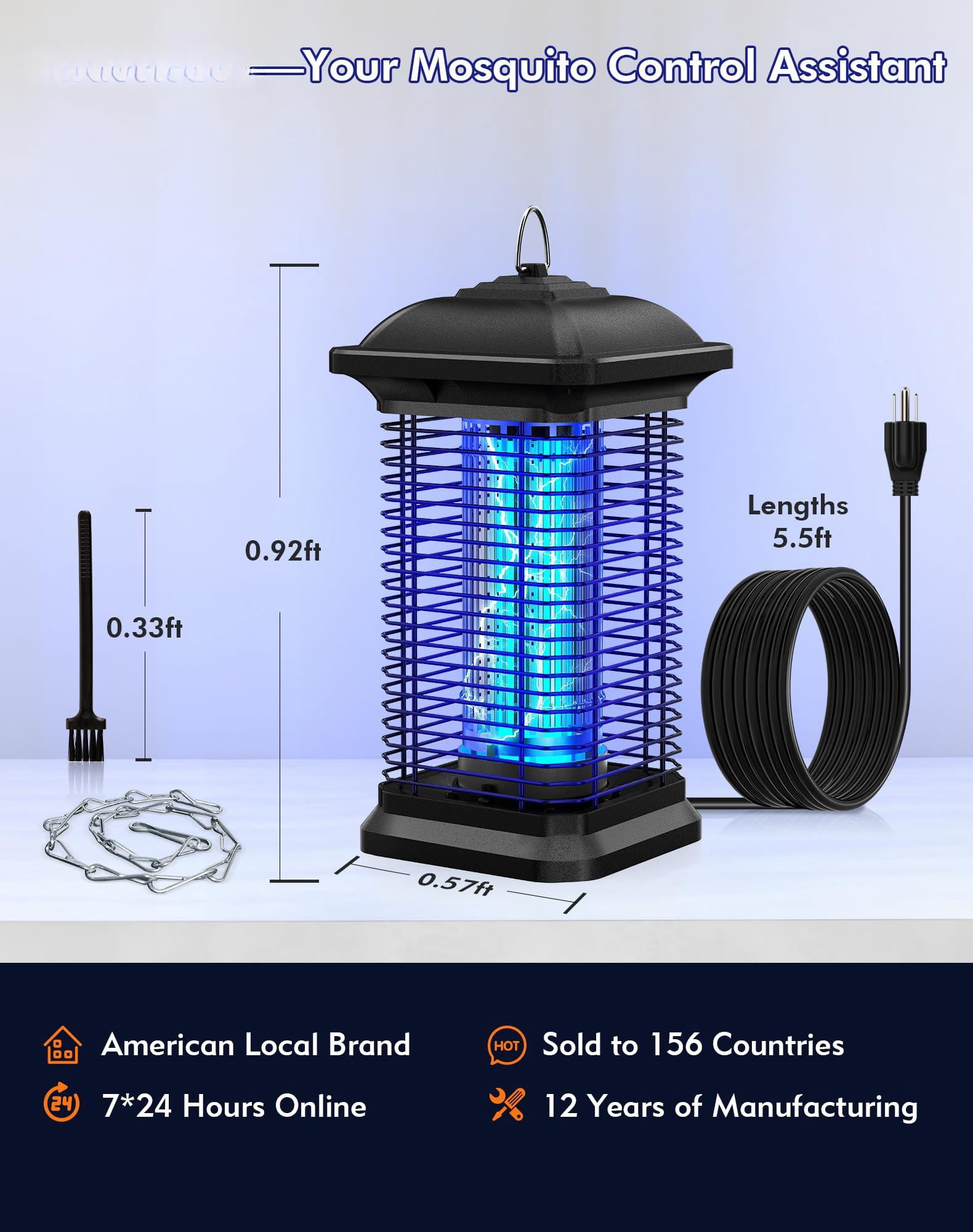 Zapper For Outdoor & Indoor  1/2 Acre Coverage Mosquito Lamp With 18w Bulb 4400v High-voltage Improvement In Control Effect Electric Fly Patio Backyard Home